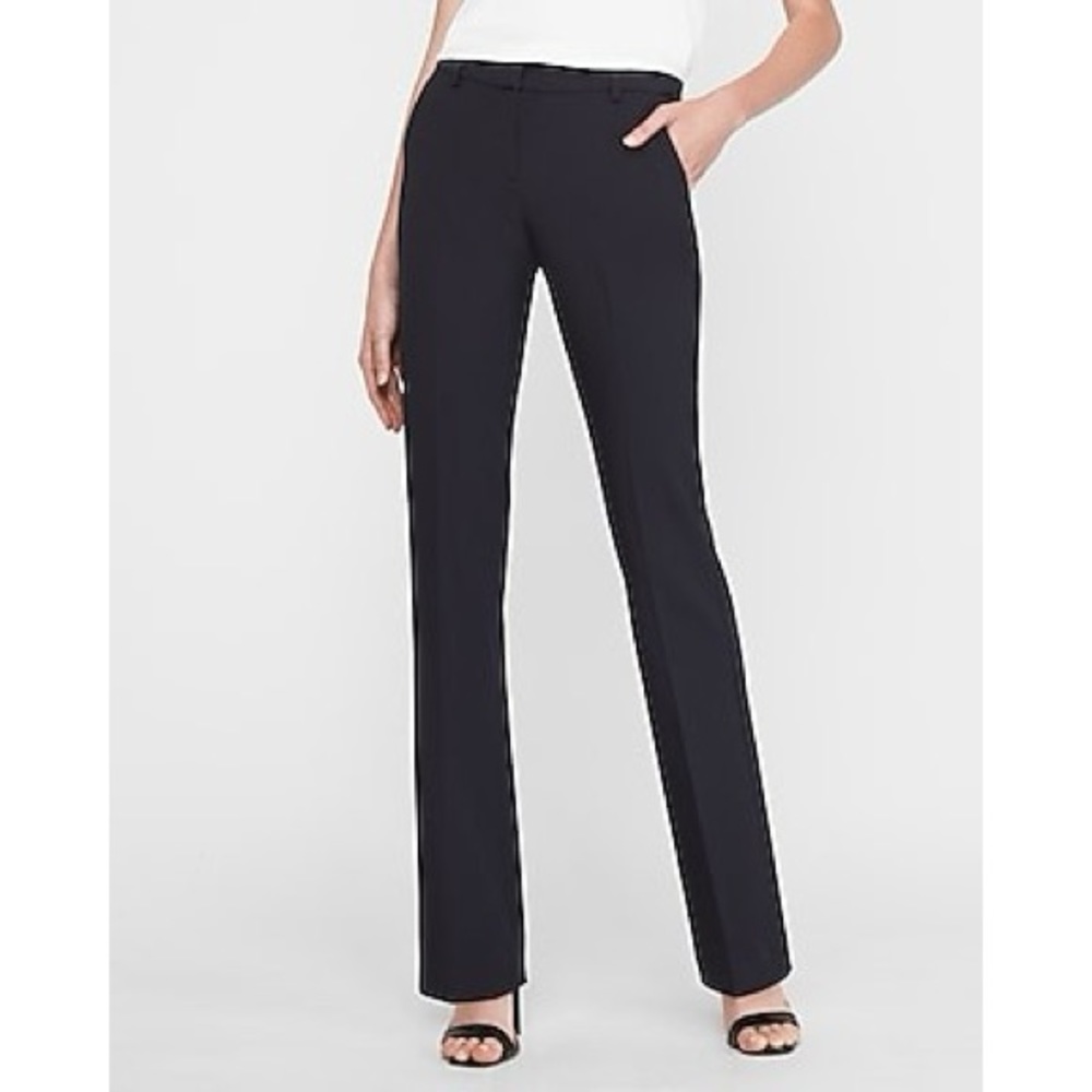 Express Columnist Barely Boot Mid Rise Pants in Black